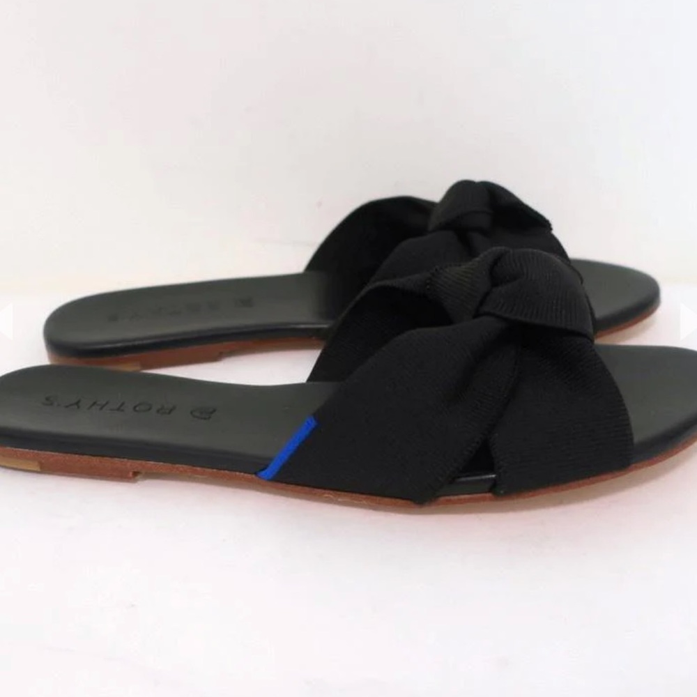 Rothy’s The Knot Slide Sandals Black - Picture 5 of 5